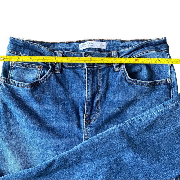 Zara Basic Z1975 Jeans Painted Beaded Flowers - Picture 6 of 11